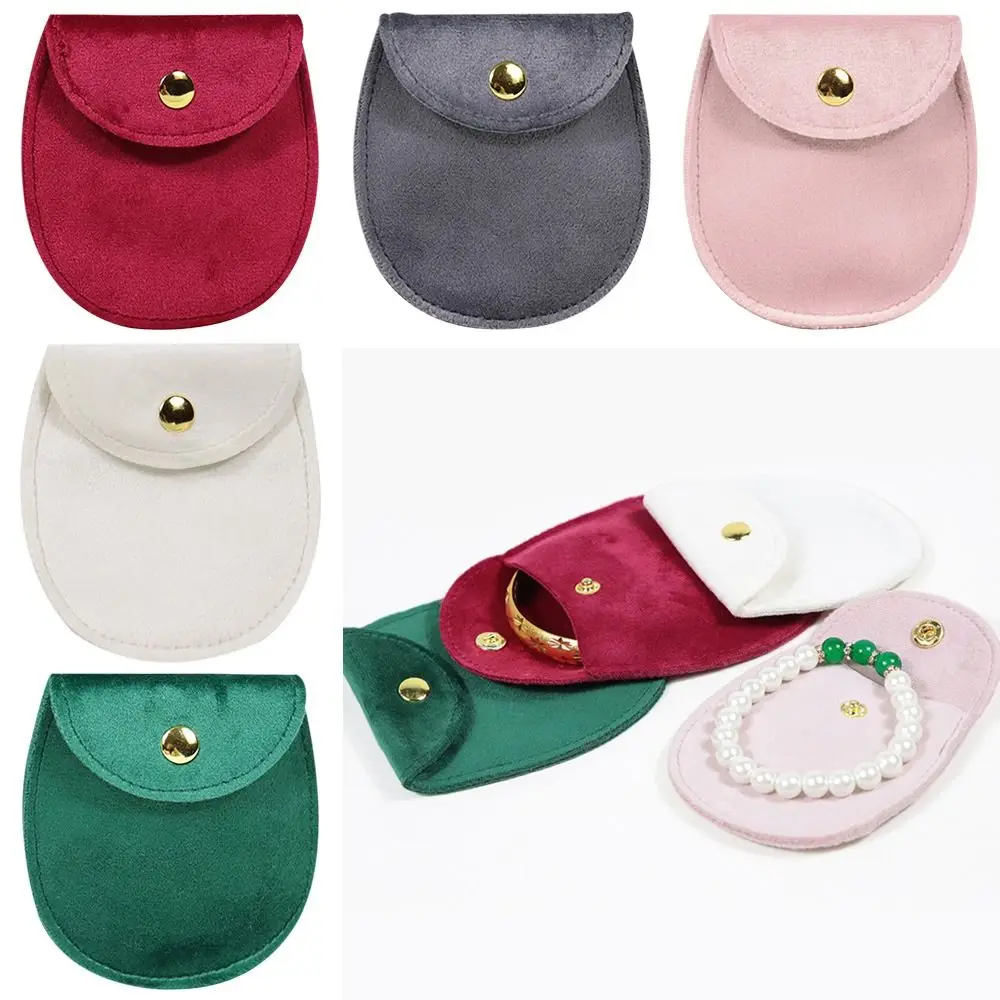 Snap Button Velvet Storage Pouch, Jewelry Bag, Pulseira Embalagem, Novo