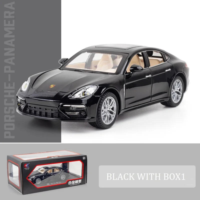 1:24 Porsche Panamera Alloy Model Car Simulation Sound And Light Pull Back Children\'s Diecast Toy Car With 6 Door Can Opend