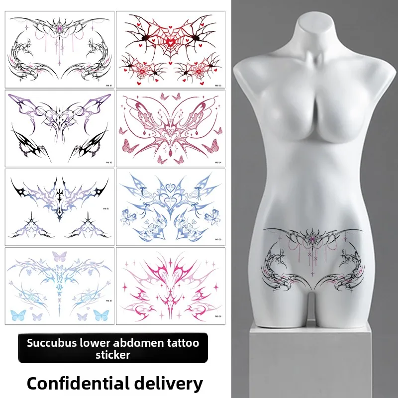 مثير البطن الوشم ملصقات للماء الشيطان الرغبة النقية زوجين ملصقات للرجال والنساء ديكور المنزل أنماط أخرى #1