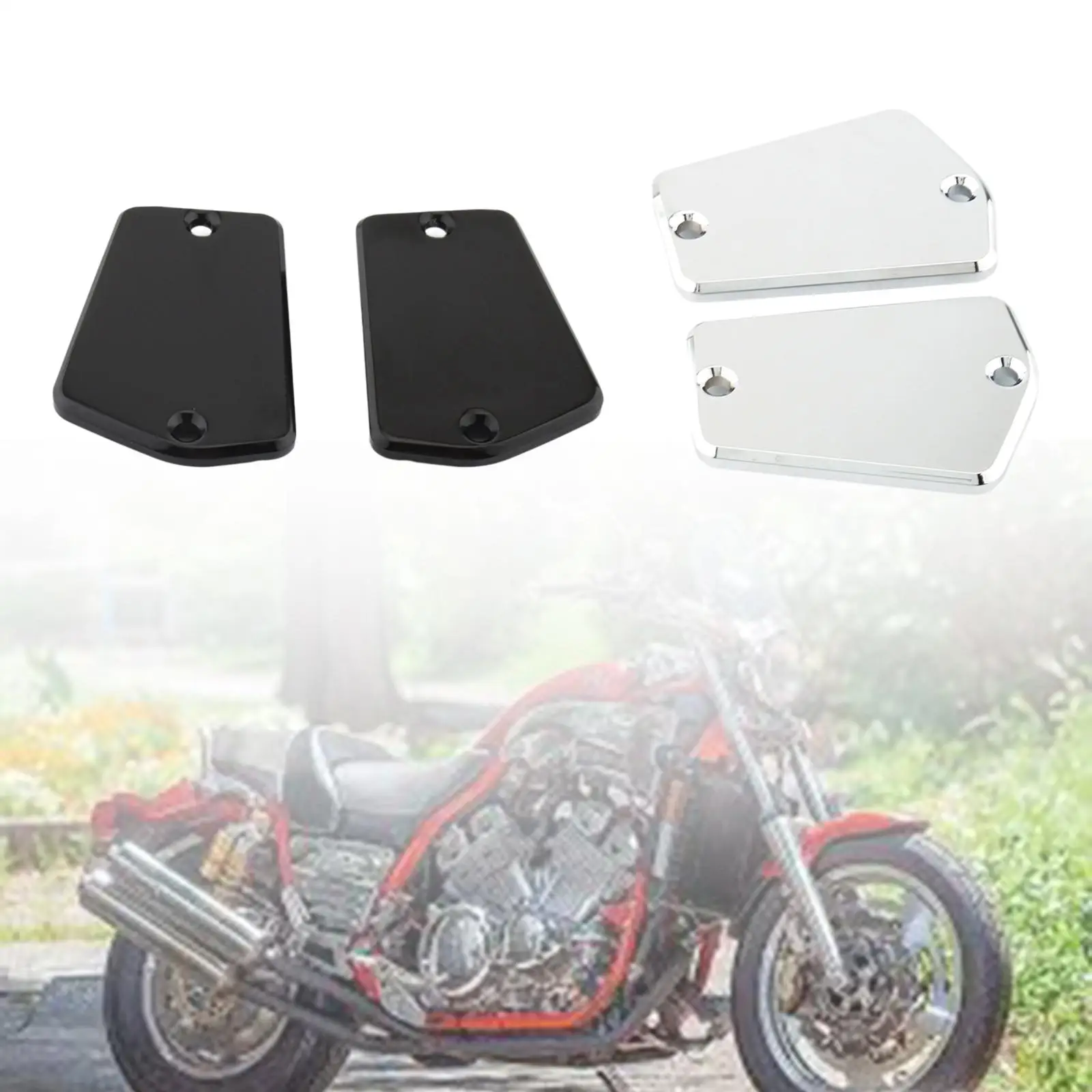 2Pcs Brake Fluid Reservoir Caps Motorcycle Brake Cap Cover Aluminum Alloy for FJ600L/LC Fzr600RB/rbc FJ1100N/NC Supplies