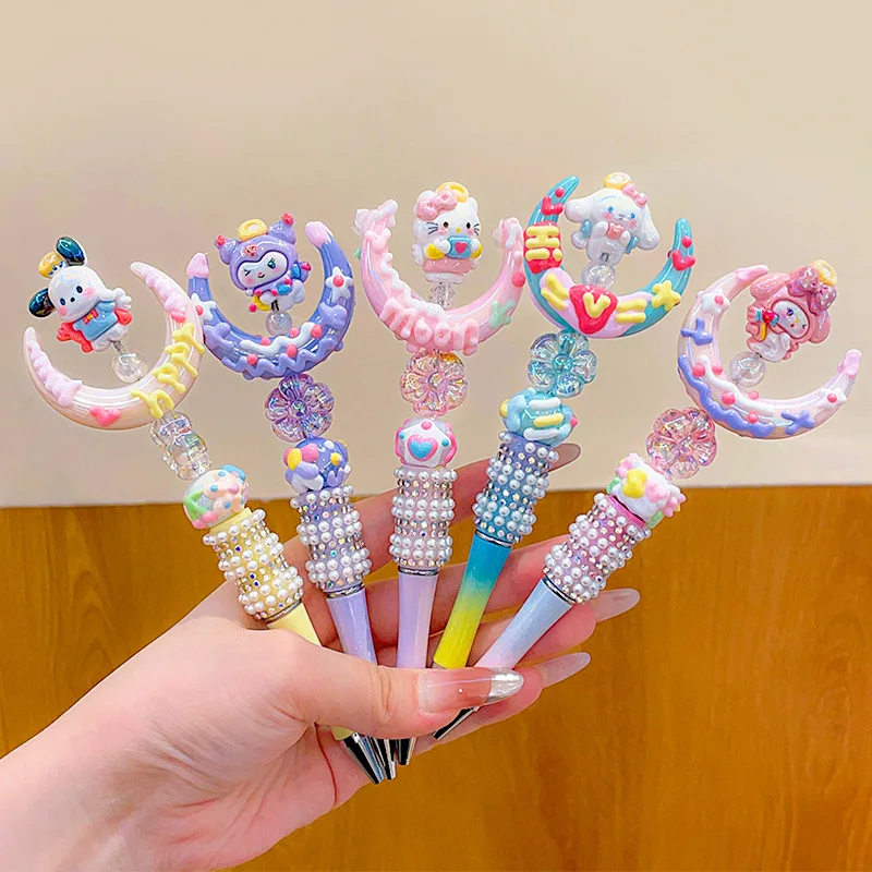 

For Kuromi pen cartoon anime pen spinning ballpoint pen cute melody student stationery Christmas gift beaded pen 0.55mm