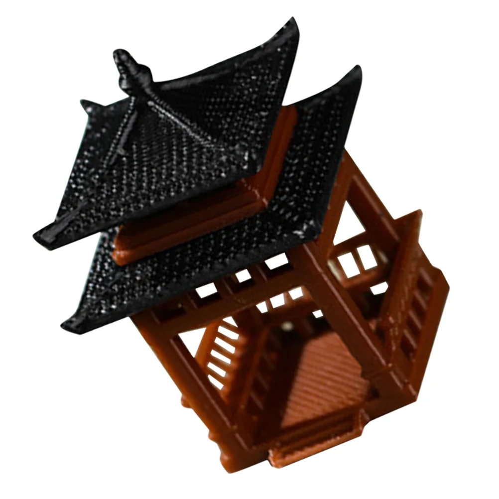 

Micro Landscape Four-corner Pavilion Mini Statue Decor Decorate Ornament Plastic