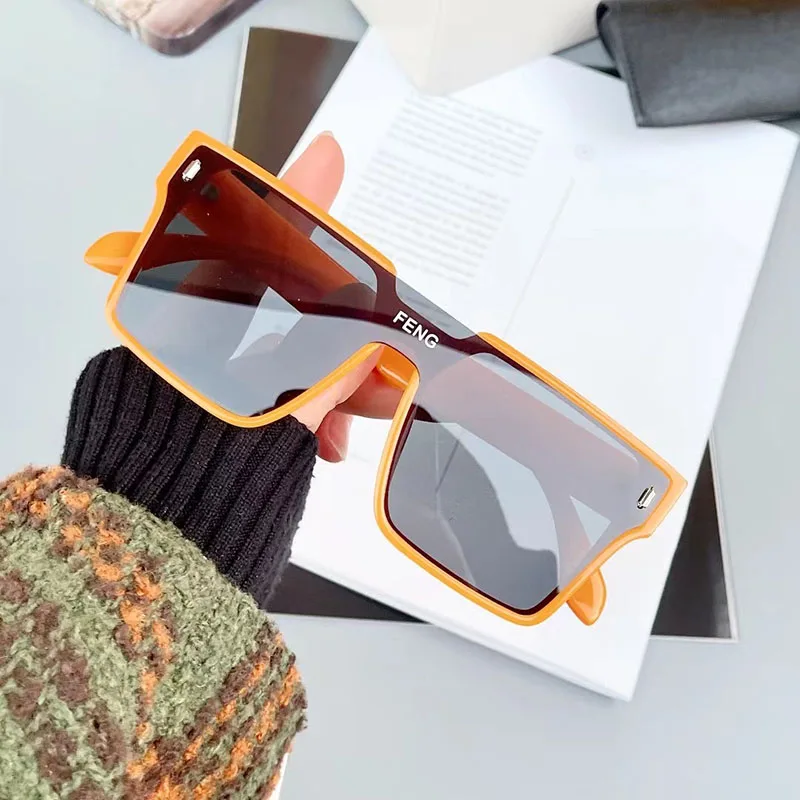 Oversized Sunglasses Square Women Sun Glasses Female Eyewear Eyeglasses One Piece Frame UV400 Shade Fashion Men Driving Glasses