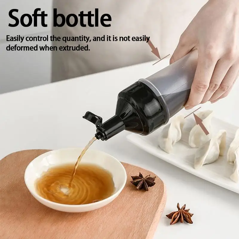 1Pcs 250Ml Kitchen Squeeze Seasoning Bottle With Rack Leak-Proof Condiment Empty Bottles