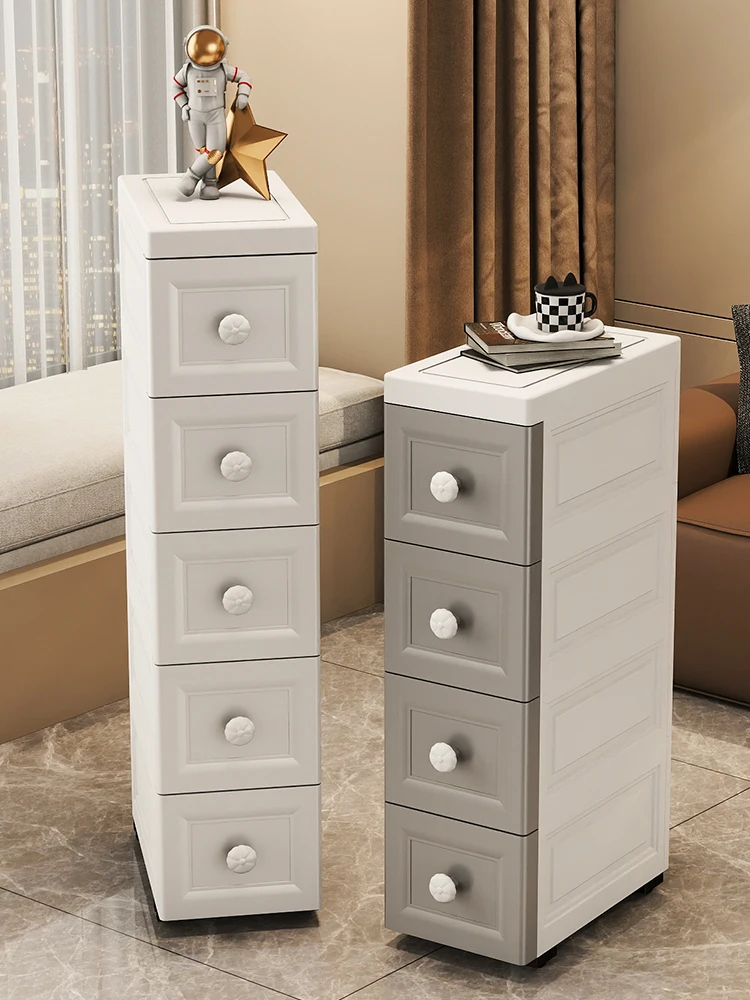 

Narrow Space Storage Cabinet Der pe Wall Side Small Stand elf Sliding Home Organization Ra Universal PP Material