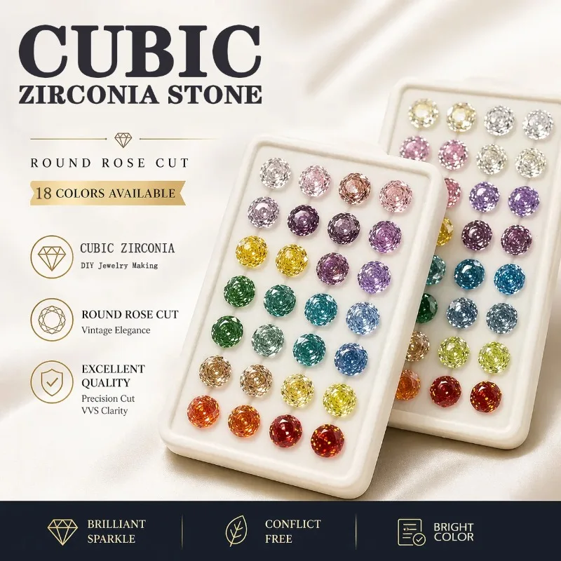 

Cubic Zirconia Stone Octagon Rose Cut Multicolor Natural Colorful Loose Stones Used For DIY Jewelry Making Inlay Main Materia
