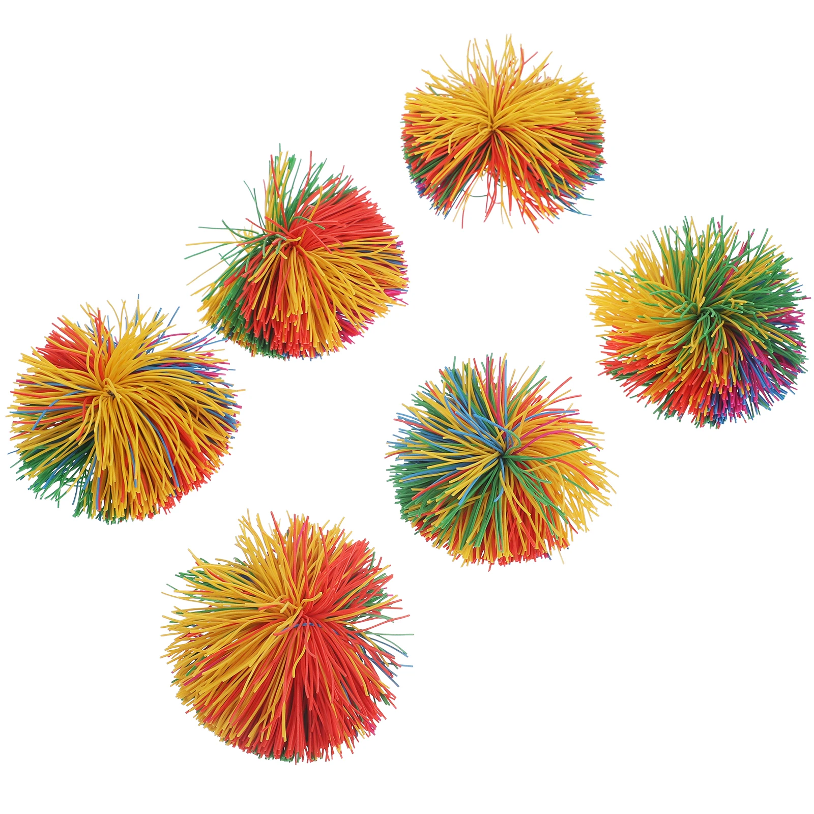 6 Stück 6 cm buntes Silikon, weich, dehnbar, Stressabbau, springend, sensorische Fidgets, kinderfreundlicher Spielersatz