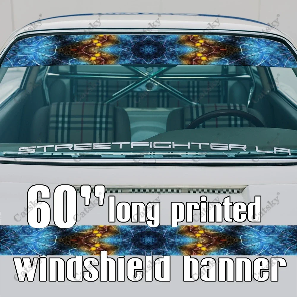 

60" Abstract Symmetry Sun Strip Printed Windshield Car Vinyl Sticker Decal Windshield Banner Sticker Car Decor