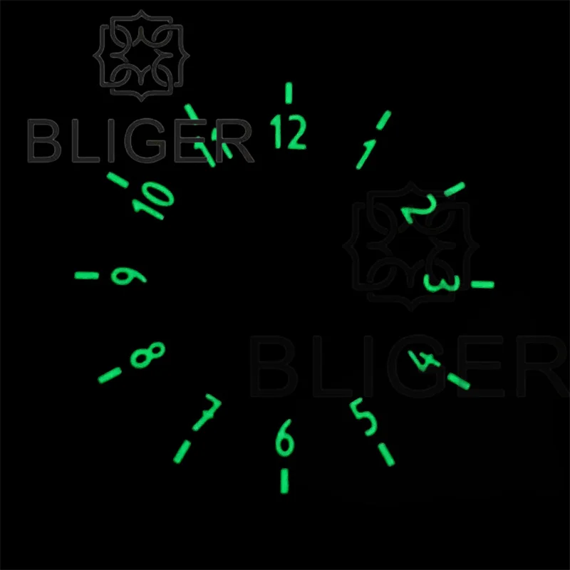 BLIGER 29mm 12 Hours Time Mark Dial Green Luminous NH35 NH36 MIYOTA 8215 MINGZHU2813 PT5000 ETA2824 2836 Movement No Date