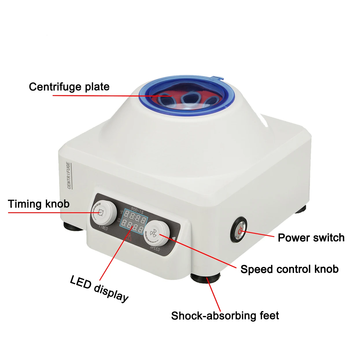 900-1SElectric Laboratory Centrifuge Medical Practice Machine Supplies Prp Isolate Serum 4000rpm 6pcs 15ml Centrifuge Tube