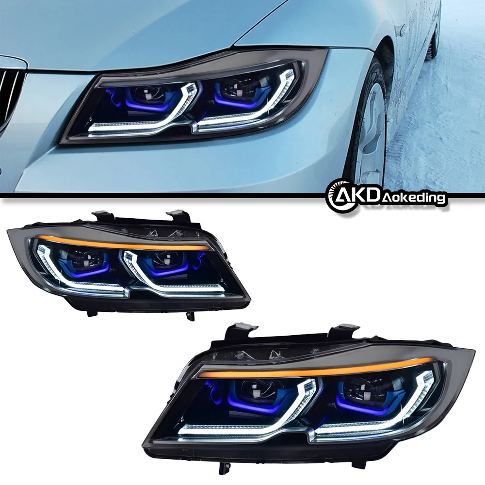 AKD Head Lamp for BMW E90 LED Headlight 2005-2012 Headlights 320i 325i 318i DRL Turn Signal High Beam Angel Eye Projector Lens