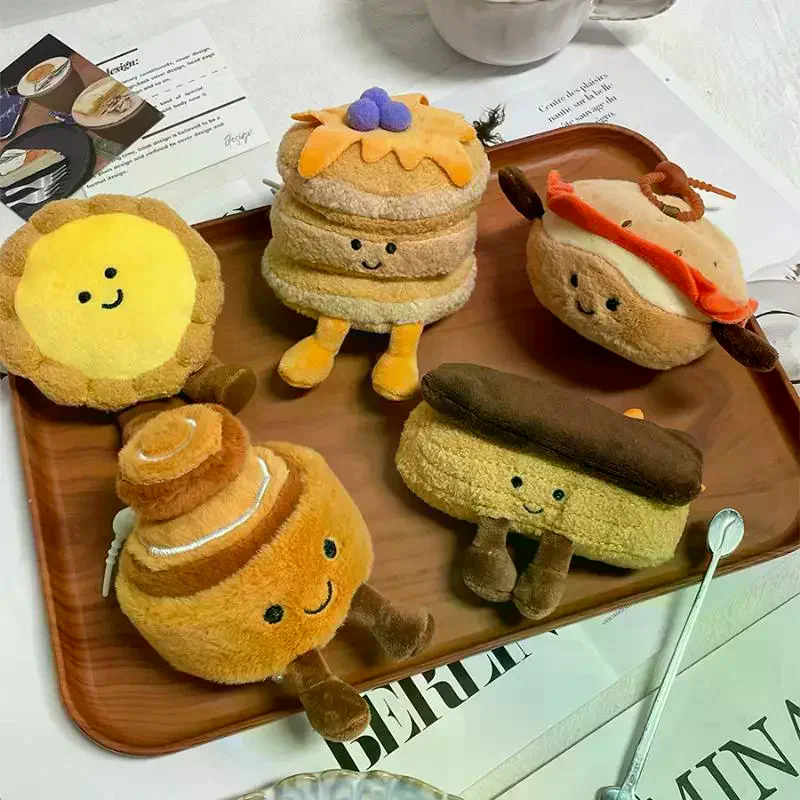 พวงกุญแจตุ๊กตาขนนุ่มรูปขนมไข่ทาร์ต ซีรีส์น้ำชายามบ่ายสุดน่ารัก ของตกแต่งกระเป๋าเป้ ของขวัญ