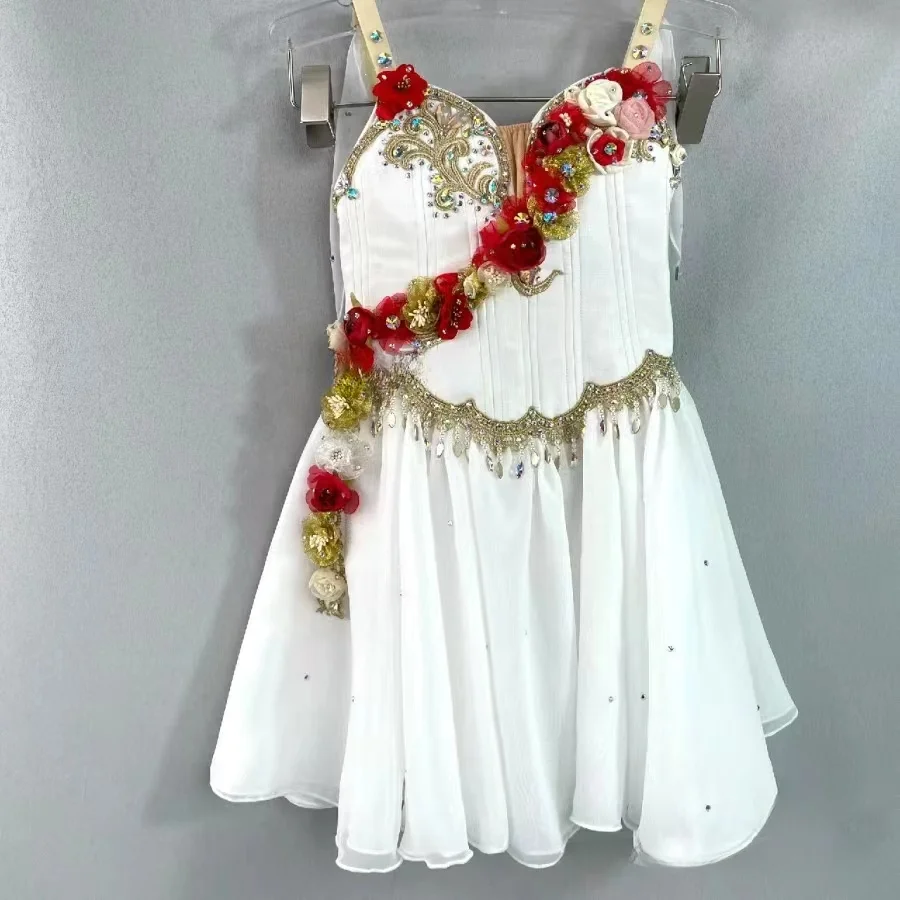 2024 latest white ballet costume, professional high-end customization flower fairy suitable for children and adults