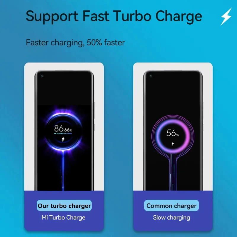 Original Xiaomi 33W Charger Fast Turbo Charge 6A Type C Cable For Redmi Note 13 12 11 K40 Poco F3 X3 Pro Mi 11X 10T 5G Chargeur