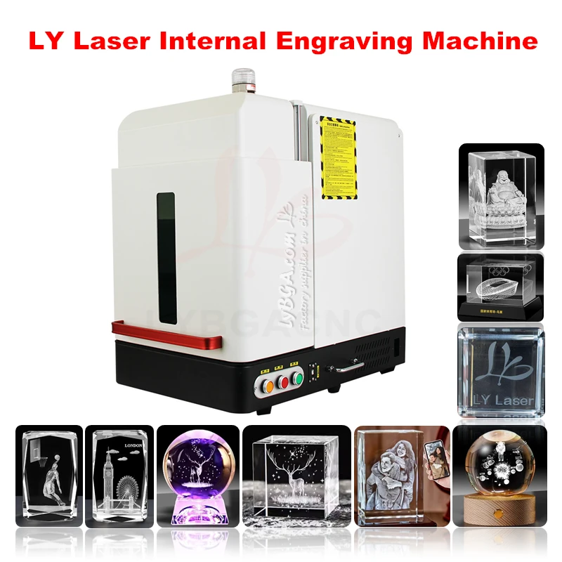 3D Internal Marking Engraving Machine For Glass Crystal UV  Engraver 5/10W Water Cooling Double Red Point Auto Focus Marker