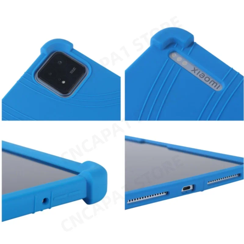 Funda de silicona gruesa con soporte para Xiaomi Pad 6S Pro 2024, Protector suave a prueba de golpes para Tablet PC de 12,4 pulgadas, 4 colores