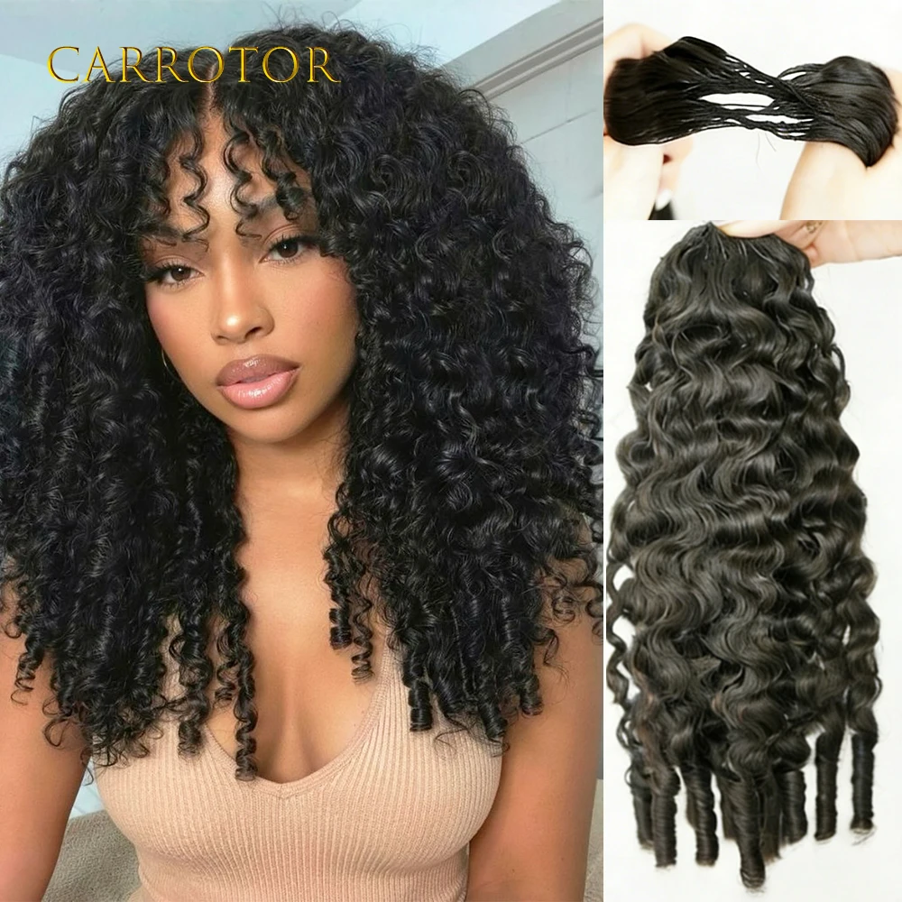 

Бирманские кудрявые 100% натуральные волосы для наращивания, без узлов, с эффектом перьев, предварительно разделенные, с спиральными концами для легкой установки