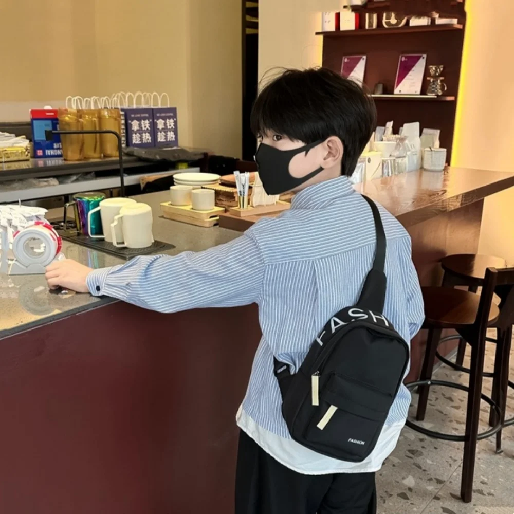 

Модная детская нагрудная сумка, простая сумка для хранения с принтом букв, уличная сумка для мальчиков и девочек, сумки через плечо, спортивные дорожные сумки