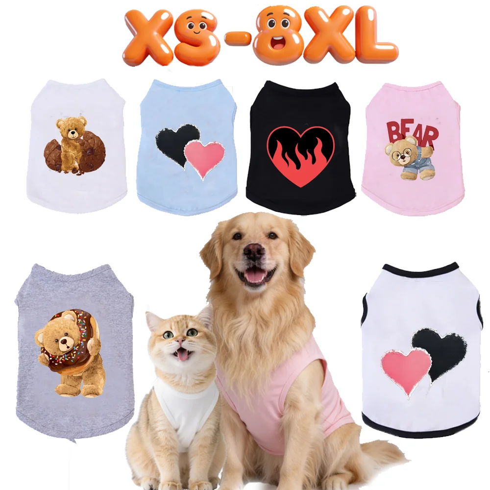 

1 Pc Pet Vest, Fasion Cute Prints Soft Skin-friendly Vest Cat & Dog Party Outfits xs-8xl Golden Retriever, Maltese Outfit