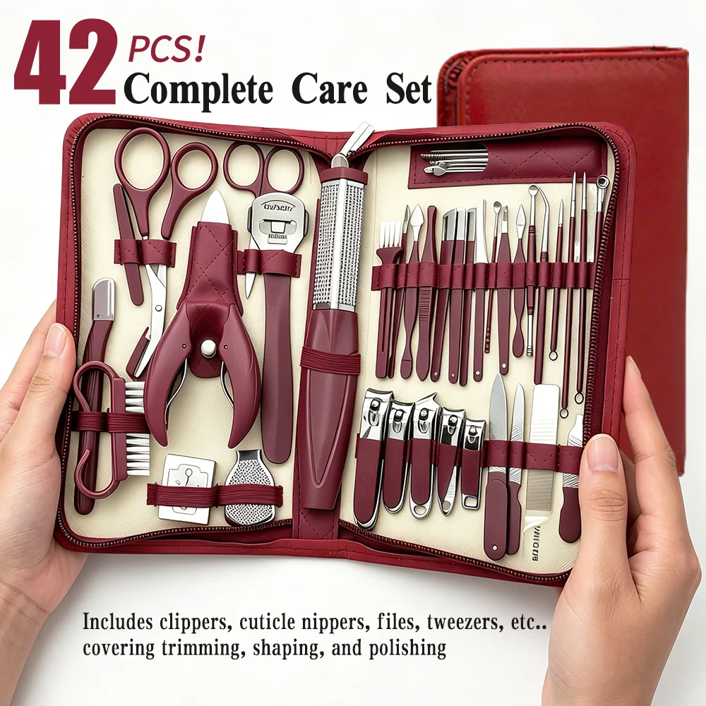 42Pcs Manicure Pedicure Set, S - Mens Grooming Kit Case review and price