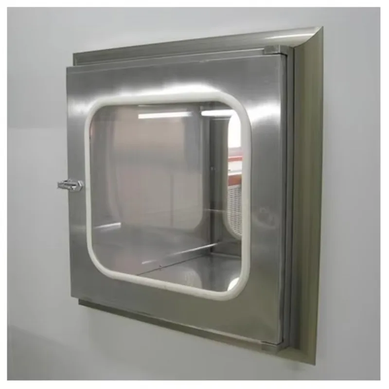 Static Type Electrical Interlock Clean Room Pass Through Box Stainless Steel Fabrication Pass Box For Cleanrooms