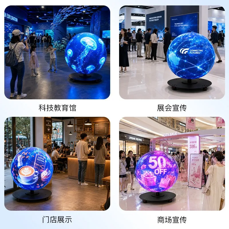 Premium 50cm Light Emitting Diode Holographic Fan 360 Degree Mini Light Emitting Diode Fan Projector Holographic Fan