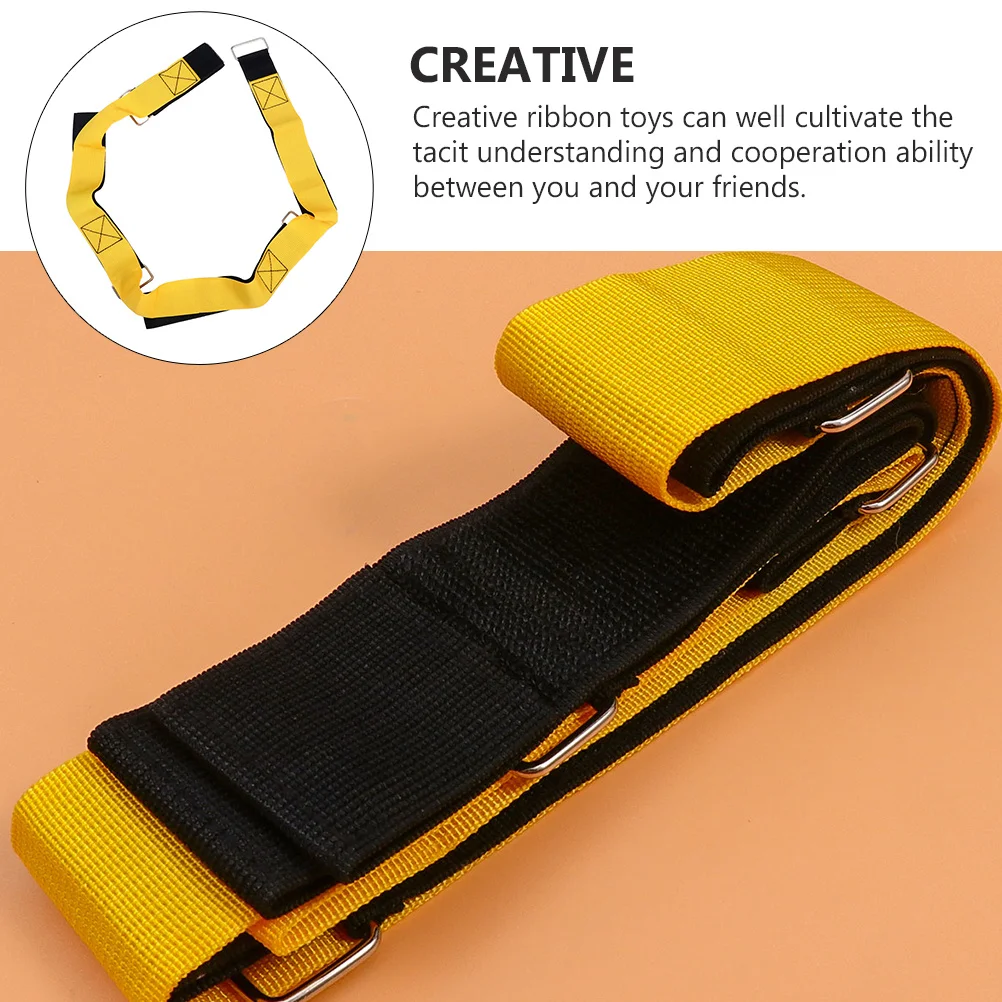 

1Pair Outdoor Teamwork Webbing Footsteps Belt Creative Buckle Design for Group Training Nylon Belt Game Tool Safe Use