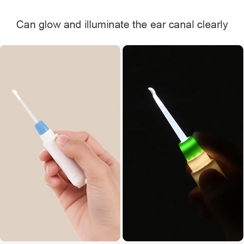 الأطفال خاص مضيئة الأذن ملعقة الطفل الأذن تنظيف شمع الأذن سيليكون لينة رئيس EarHead الأذن الرعاية الأذن ثقب ملعقة مع الضوء #6