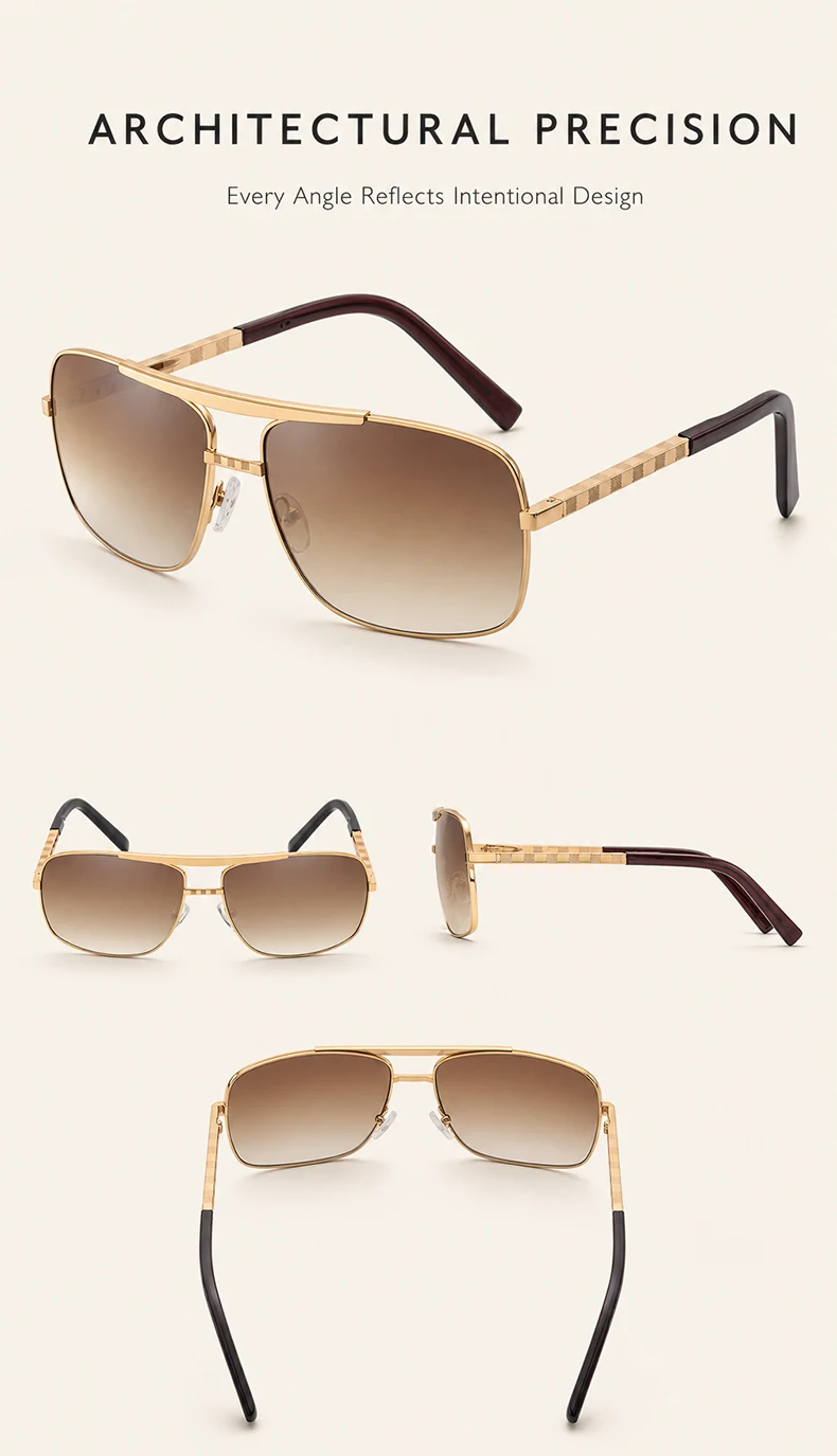 Retro Quadratische Sonnenbrille für Herren 2026 Luxusmarken-Designer Klassische Punk-Sonnenbrille für Männer Vintage Frühlings-Eyewear UV400-Schutz – Detail 2