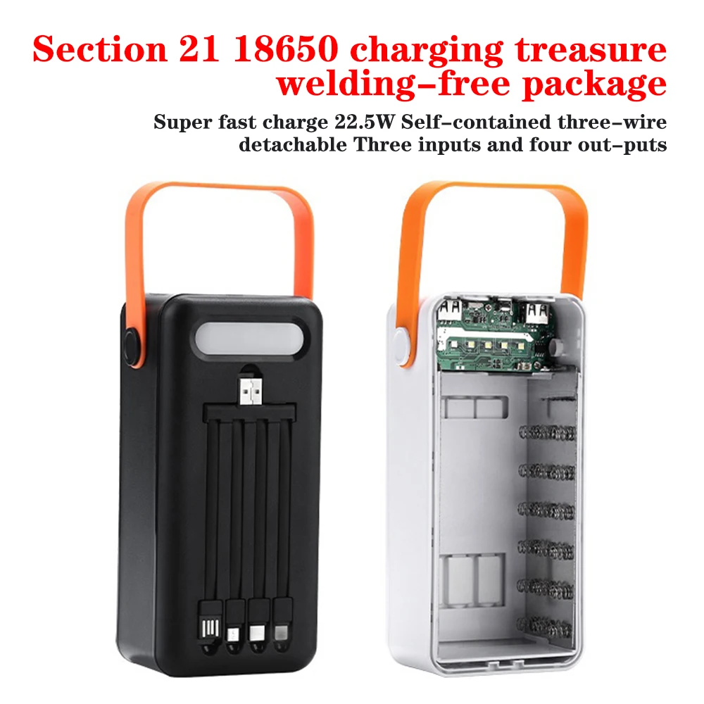 

DIY 10W 22.5W 21*18650 Battery Storage Boxes 21 Slots18650 Battery Holder Fast Charging Power Bank Cases Power Supply Housing