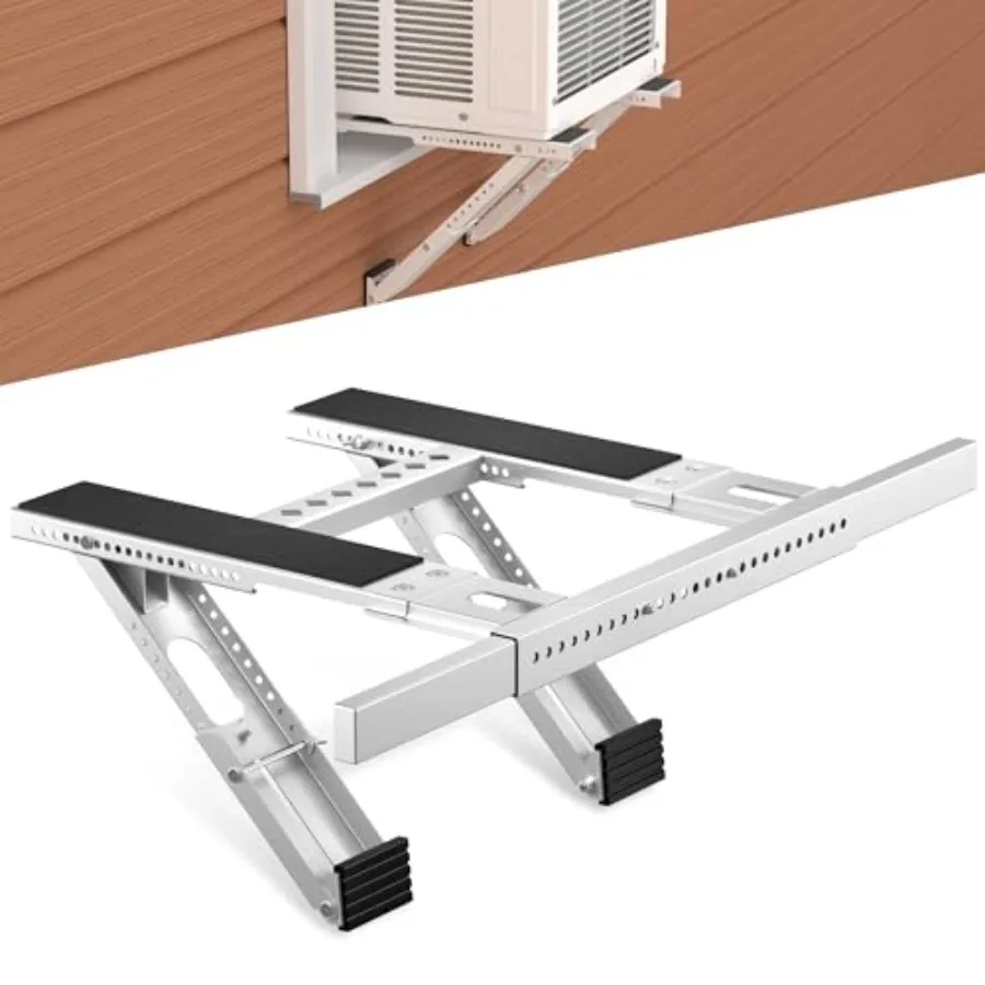 

Window AC Bracket No Drilling, Heavy Duty Drilless Window Air Conditioner Support Brackets with 2 Arms, A/C Holder for 5000 Btu