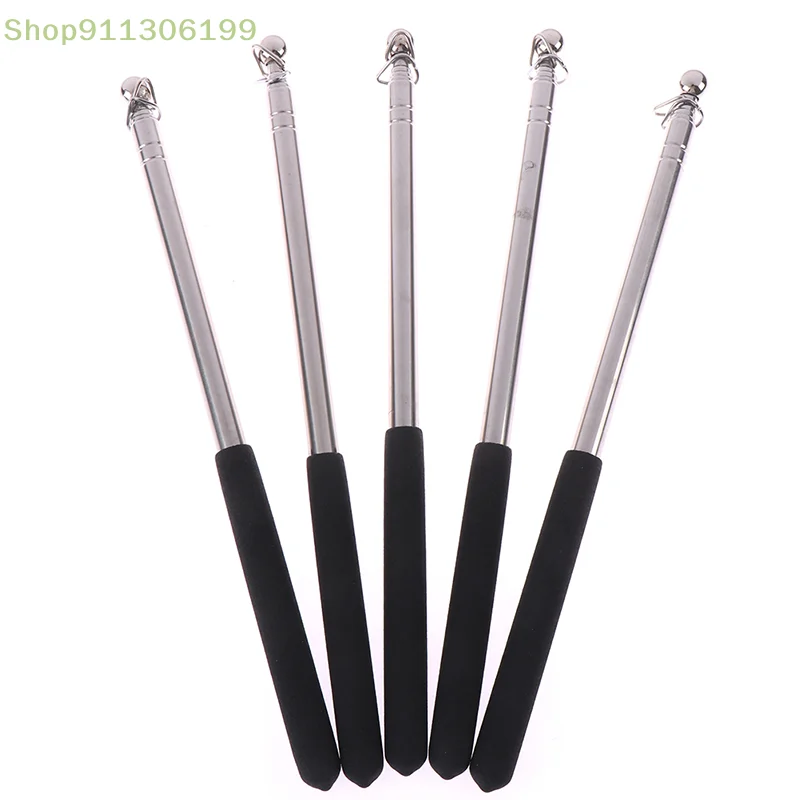 Professional Touch 1 Meter Head Telescopic Flagpole Stainless Steel Telescopic Teacher Pointer Black 1pcs