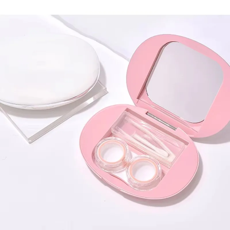 1/2pcs Portable Contact Lens Case Elegant Color Lens Cover Container Holder Storage with Remover Tool Travel Set Storage Lens