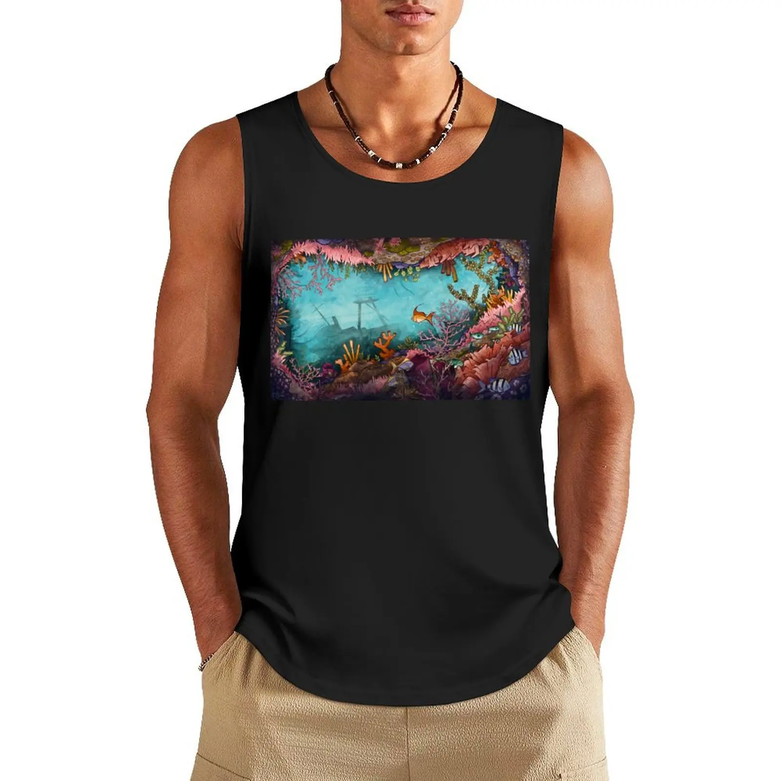 Submerged Tank Top sleeveless vest men Sports clothing running shirt underwear