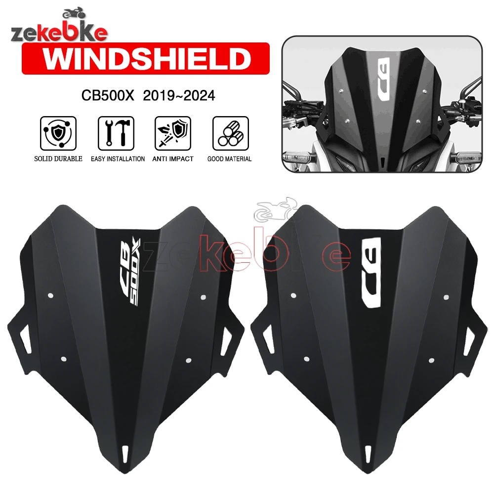 

For Honda CB500X 2019-2022 2023 2024 2025 Black Motorcycle Accessories Sport Screen Windshield Deflector Windscreen Airflow Wind