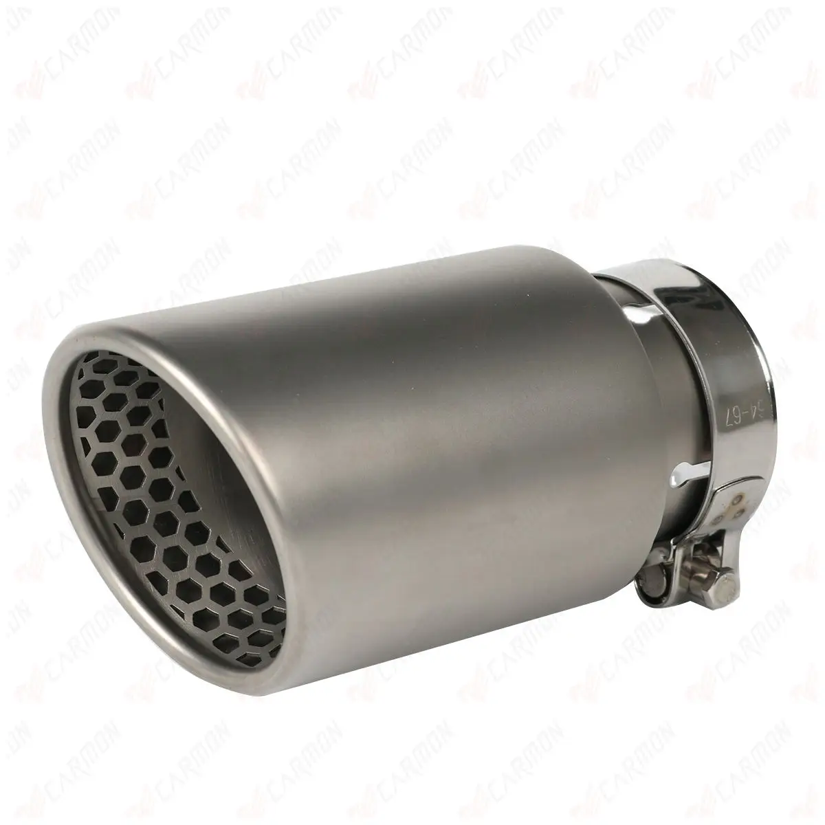 Curly edge Sandblasting Exhaust Pipe Single Outlet Stainless Steel Honeycomb Hole structure Muffler Tip for Universal Car