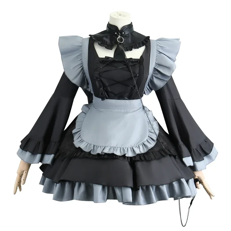 Kitgawa Marin cosplay costume my dress-up darling black maid outfits Christmas party role play uniform full set dress for women