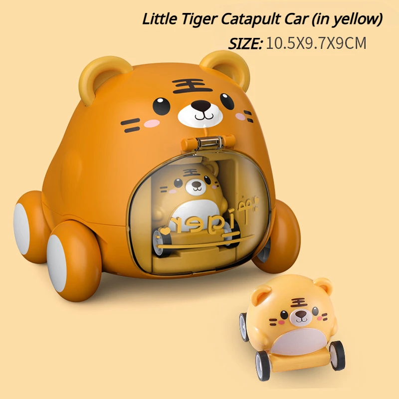 Inertia Push-and-Go Cartoon Construction Vehicle Ejecting Launching Toy Car ABS No Battery Develop Intelligence  Baby Gifts