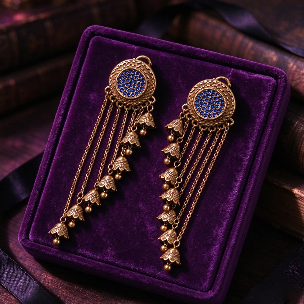 Vintage fashion Irregular flower tassel earrings for women's Party costumes accessories