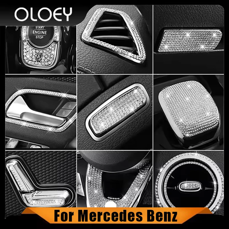 

For Mercedes Benz A CLA Class W177 C118 A180 A200 A220 A250 A35 AMG 2020+ Center Console Trim Diamond Cover Crystal Sticker