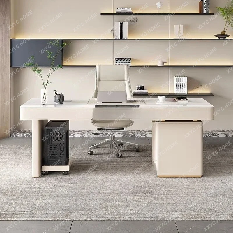 XXCream wind light luxury rock slab desk modern simple high-end writing desk computer desk