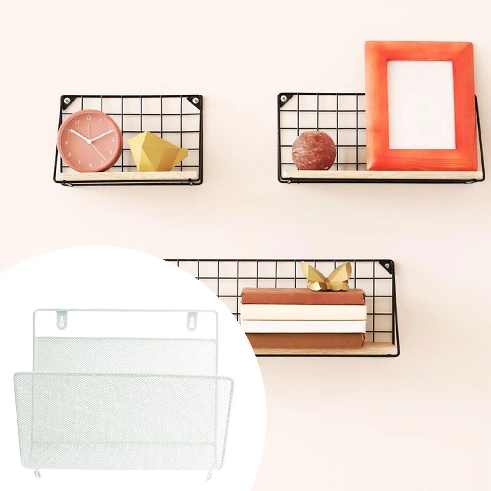 Magazine Rack for Home Office School, Decorative Wall Mounted File Organizer, File Holder for files Books Magazines Folders