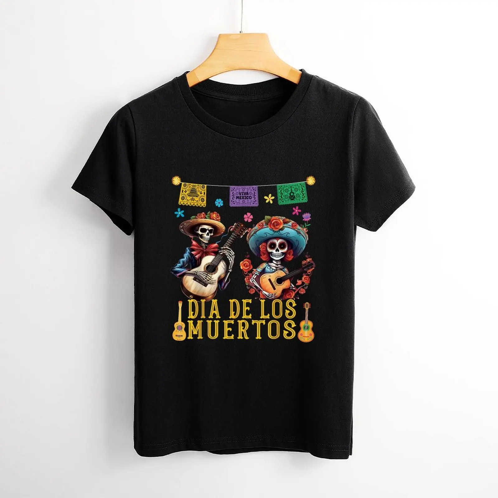 Dia De Los Muertos Costume Day Of The Dead Skeleton Dancing T Shirt Graphic Shirt Casual a maniche corte T-Shirt femminile