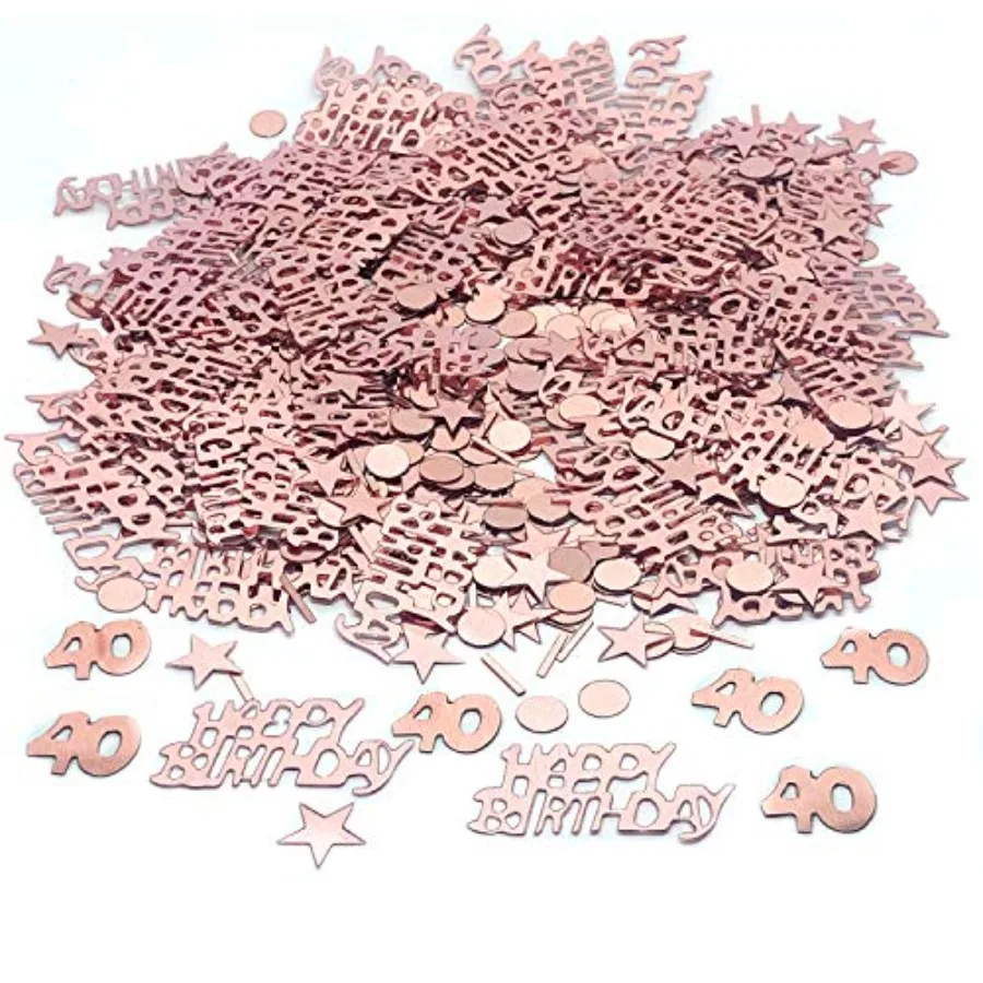 

TFYU Happy Birthday Party Table Decorations - Twinkle Stars Foil Metallic Sequins Scatters Rose G ( s ) - 700pcs