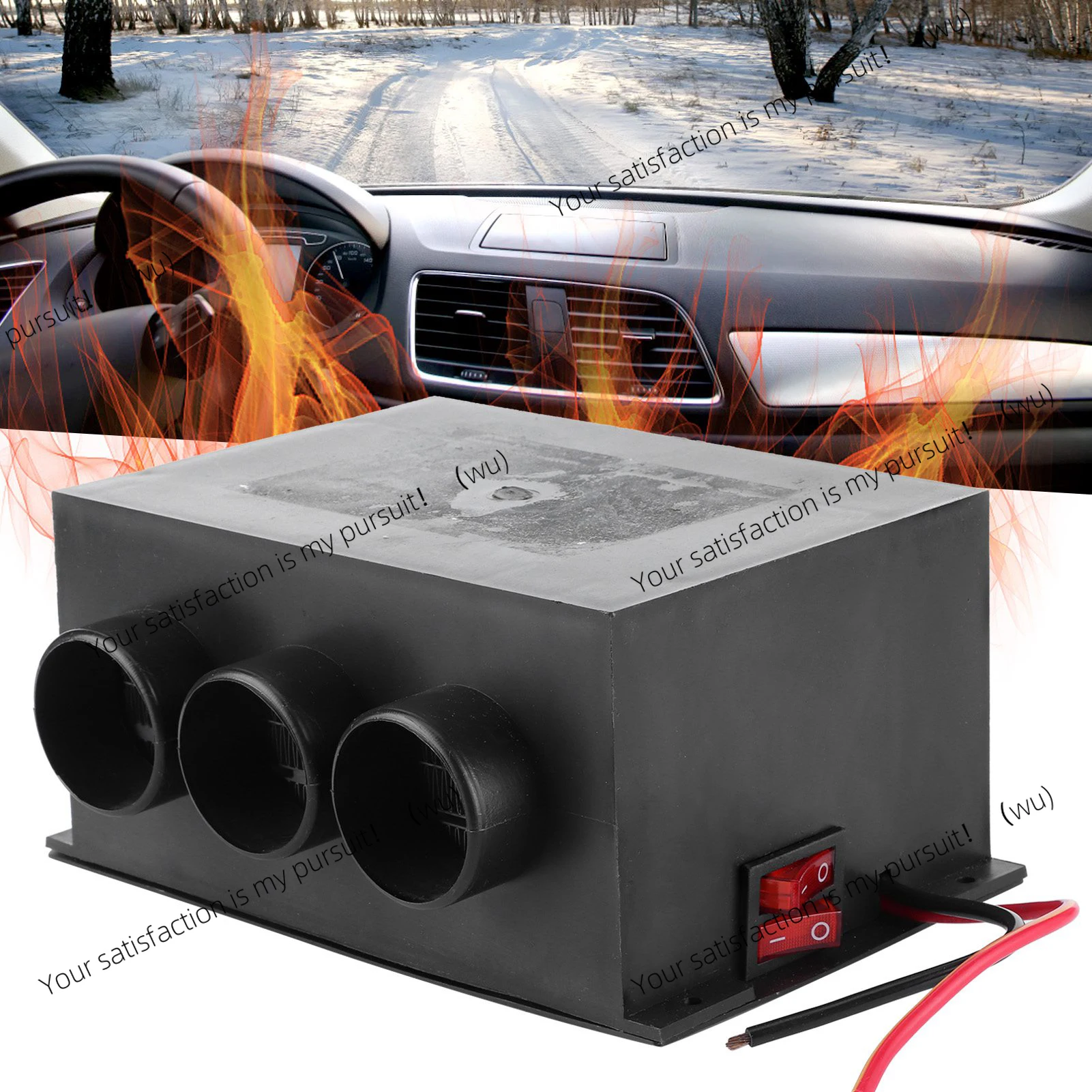 

ZOCI-12V Car Heater 3 Hole Portable Winter Heating Warmer Defroster Fog Removing Auto Interior Accessories Car Demister
