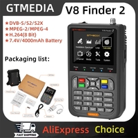 GTMEDIA V8 Finder 2 DVB-S/S2/S2X Satellite Finder Meter 3.5 Inch LCD Display 1080P,Type-C Port Satfinder With Bag And Charger