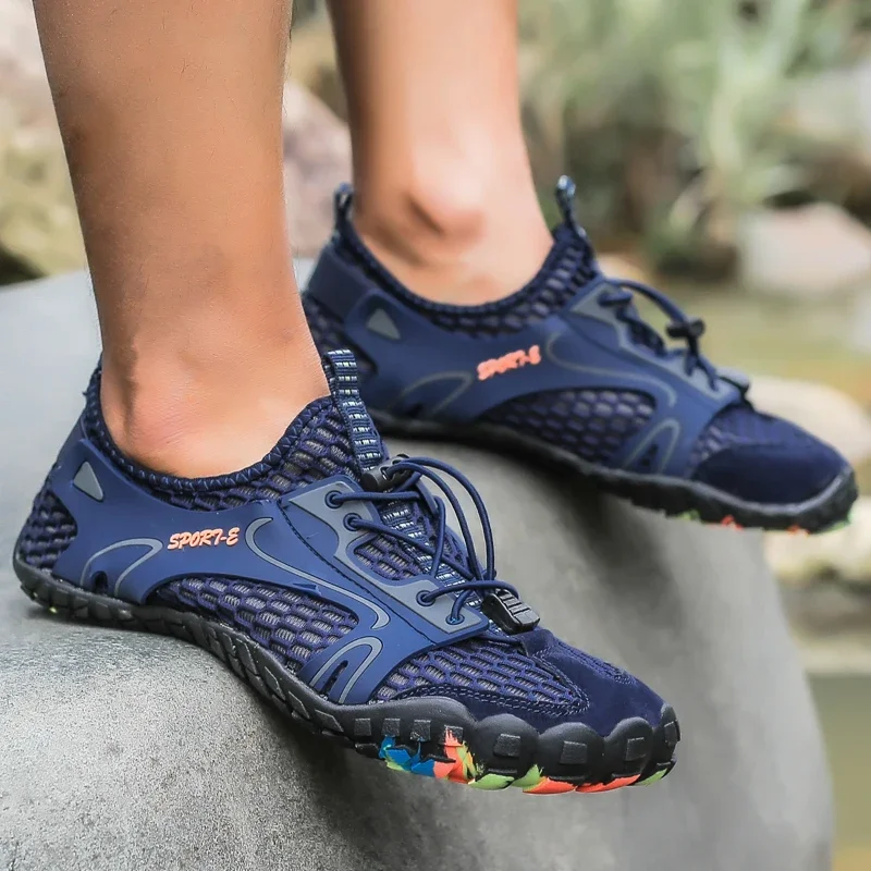 Men's Quick-Dry Breathable Outdoor Men Women Couples Beach Wading Aqua Shoes Five Finger Swimming Hiking Upstream Sneakers