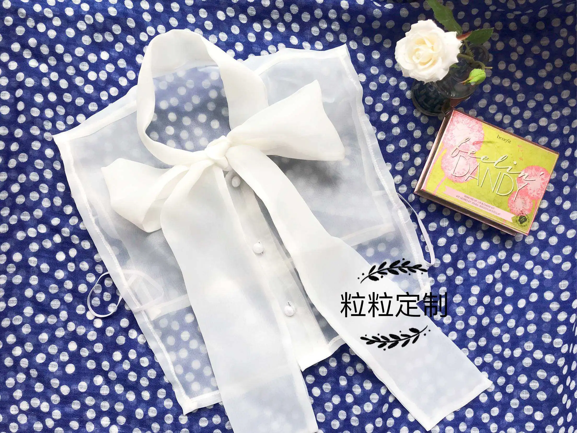 Autumn New Exaggerated Big Bow Versatile OL Accessories Eugen Yarn Lace-up Bow Fake Collar