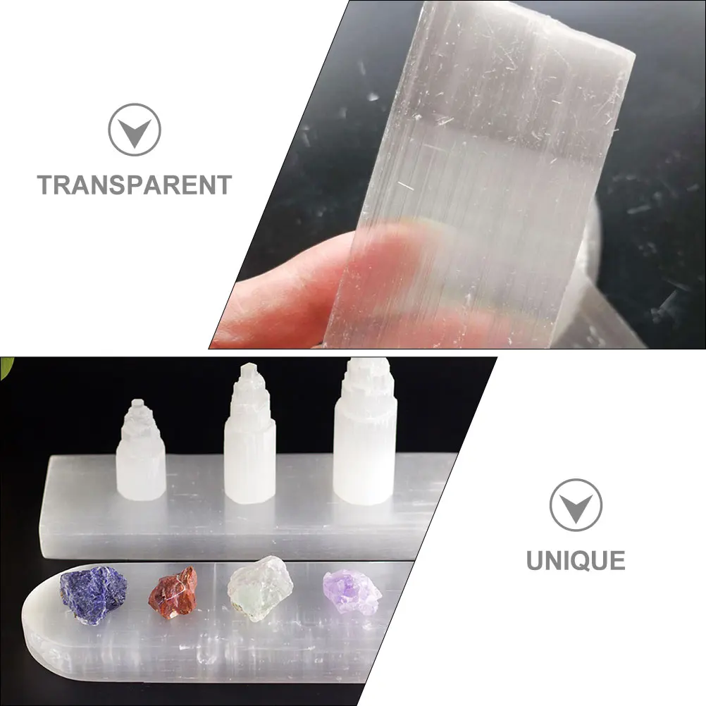 

Selenite Crystal Polished Slab Moroccan Mineral Clear Plate Home Decor Energetic Calming Display Piece Polished Selenite Crystal