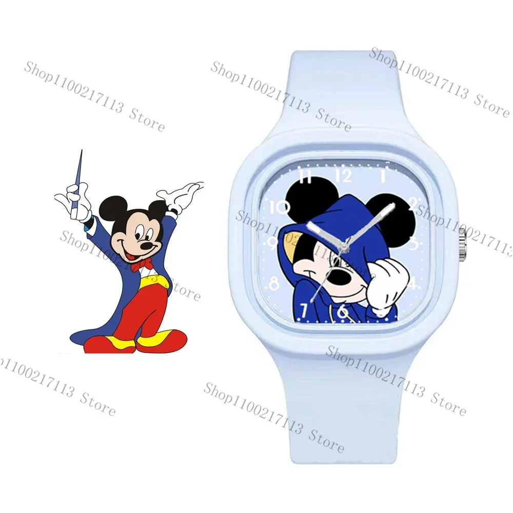 New Disney Mickey Minnie children\'s watches anime figure cute stitch silicone sports watch boys girls kids watch birthday gifts